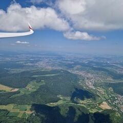 Flugwegposition um 10:53:25: Aufgenommen in der Nähe von Reutlingen, Deutschland in 1994 Meter